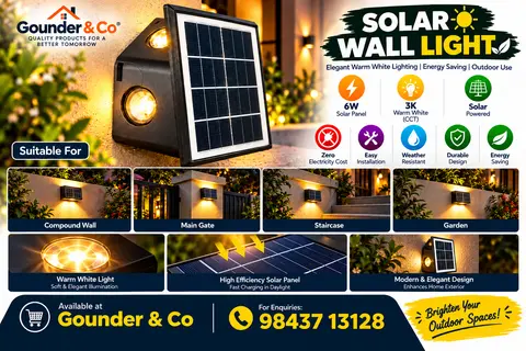 6W Solar Wall Light