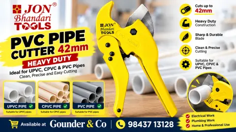JON Bhandari PVC Pipe Cutter 42mm | UPVC, CPVC & PVC Cutter | Gounder & Co